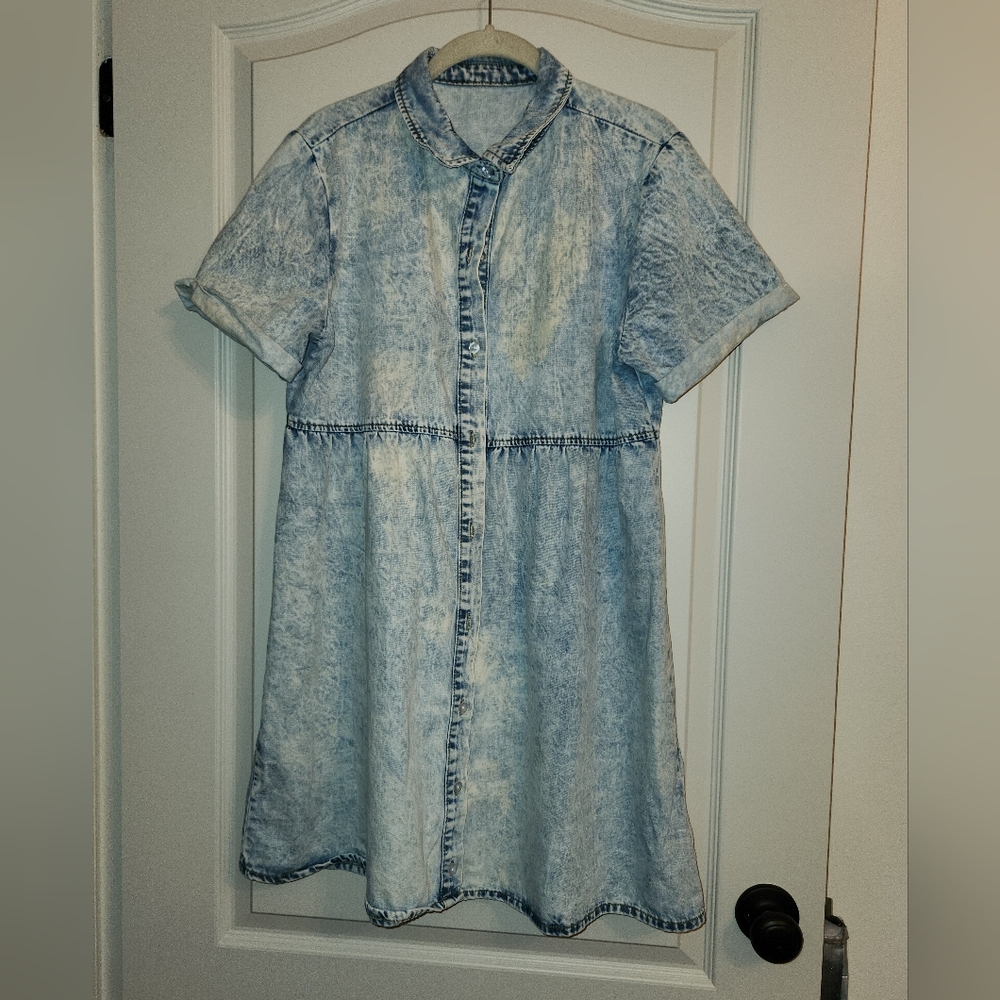 Acid Wash Denim Dress Medium